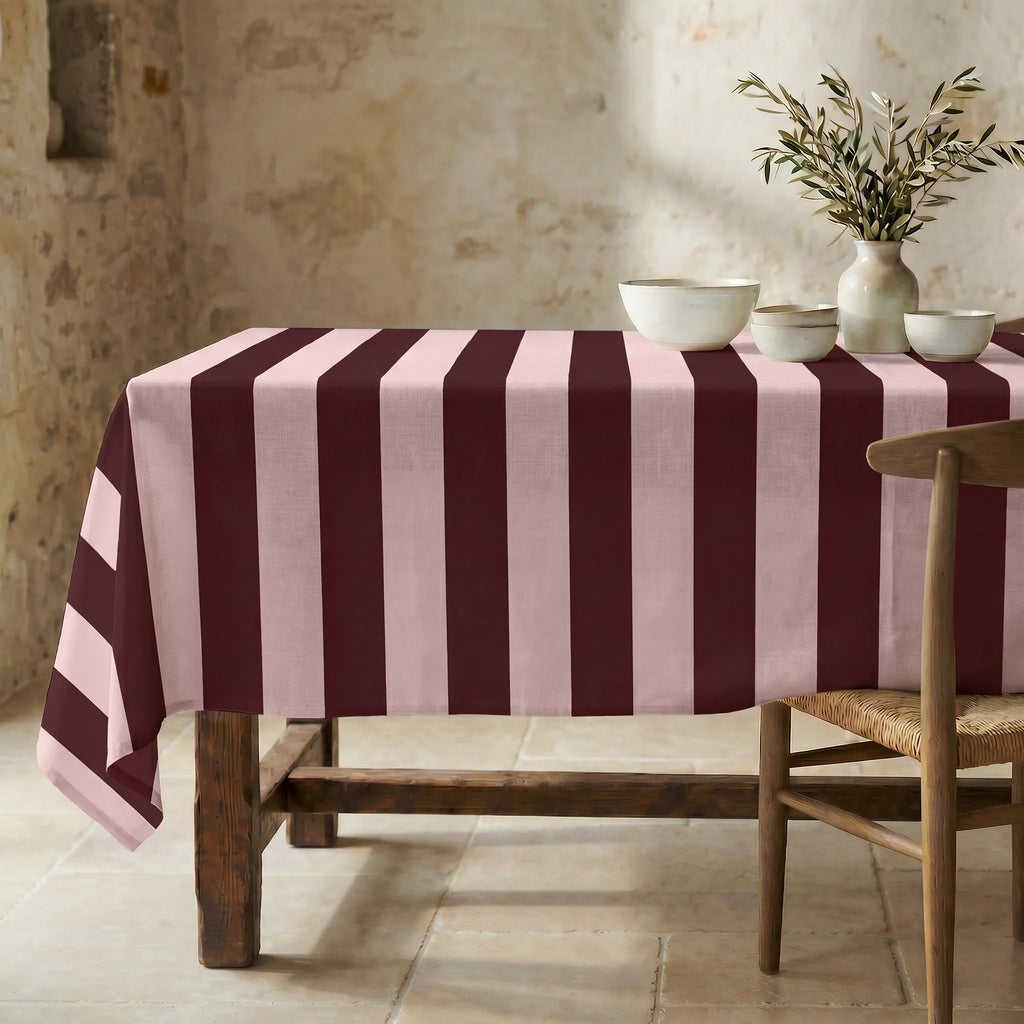 Mantel resinado antimanchas 100% algodón Summer Stripes 59