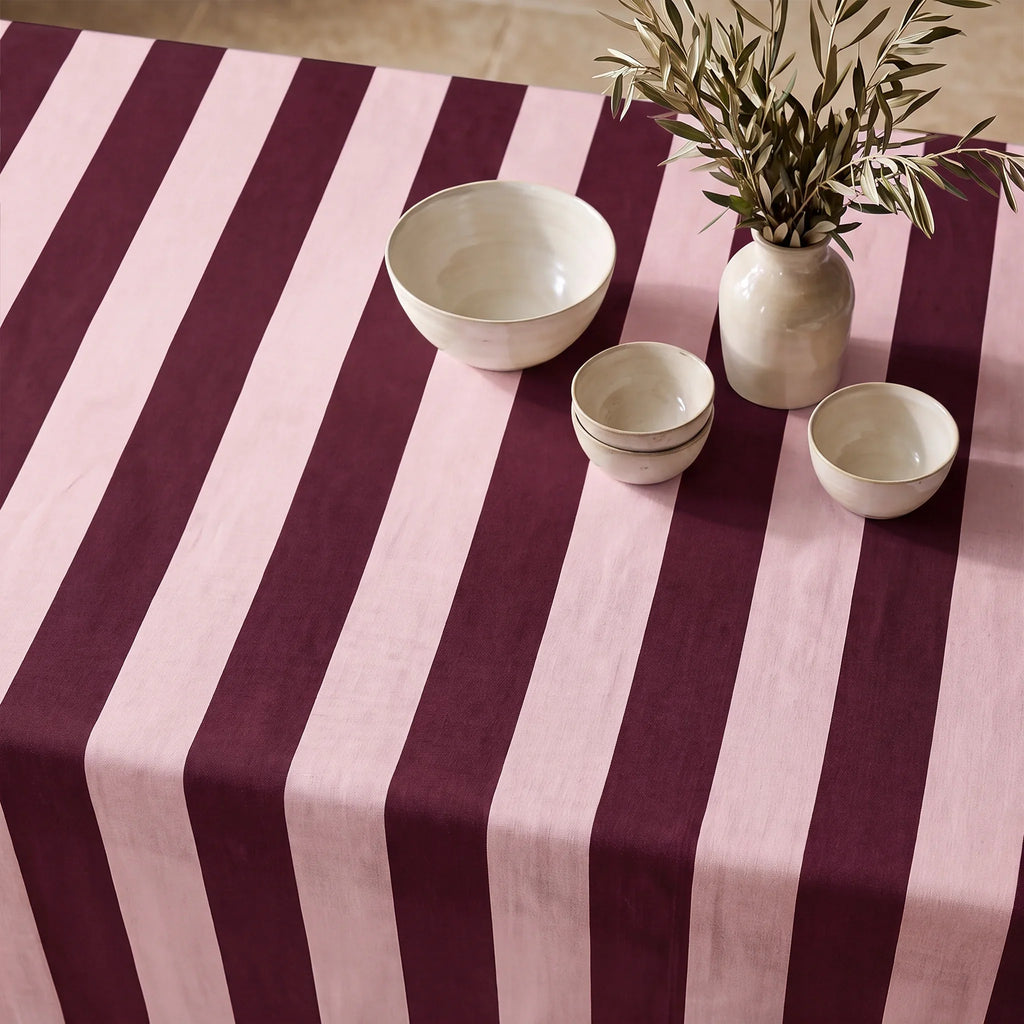 Mantel resinado antimanchas 100% algodón Summer Stripes 59