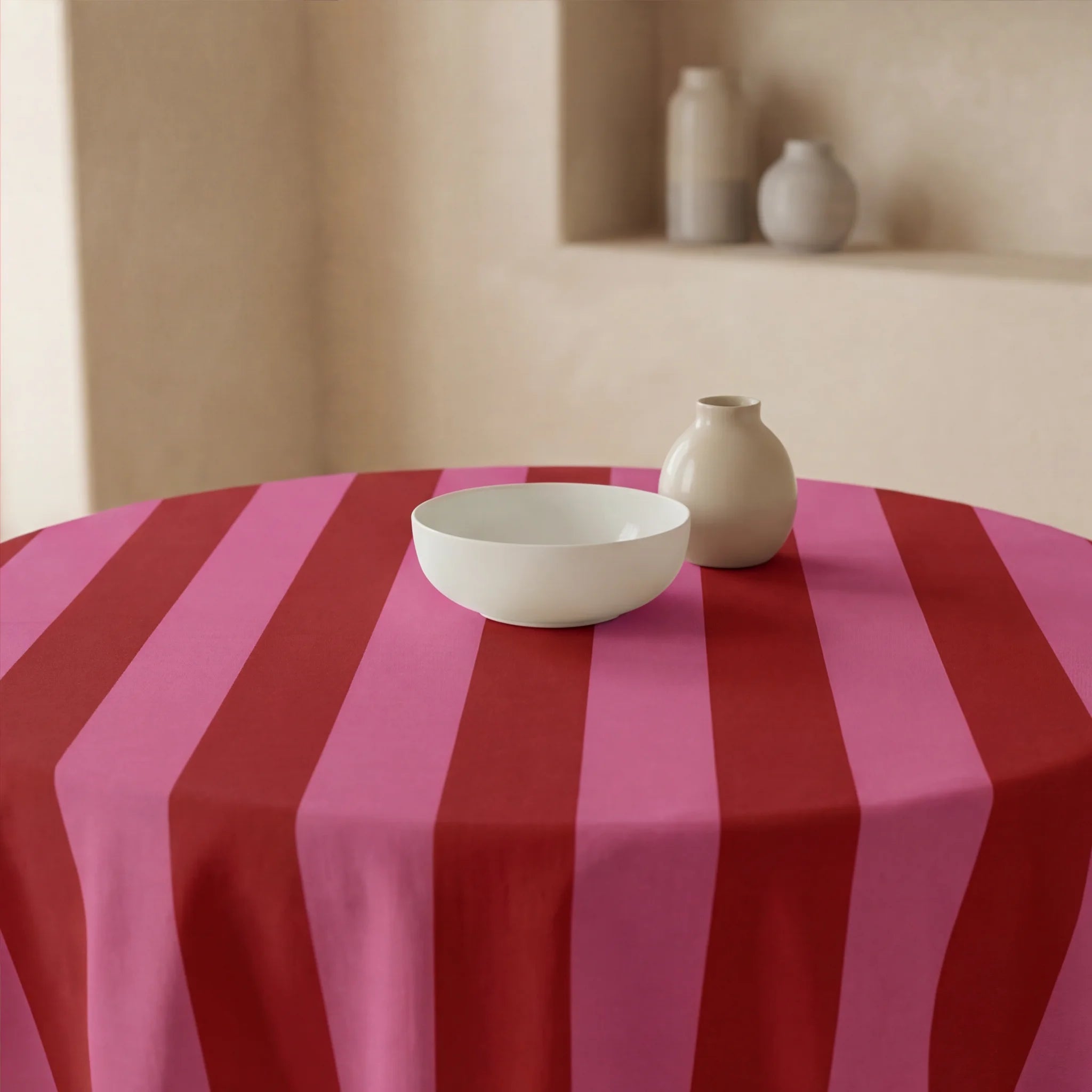 Mantel redondo antimanchas Summer Stripes