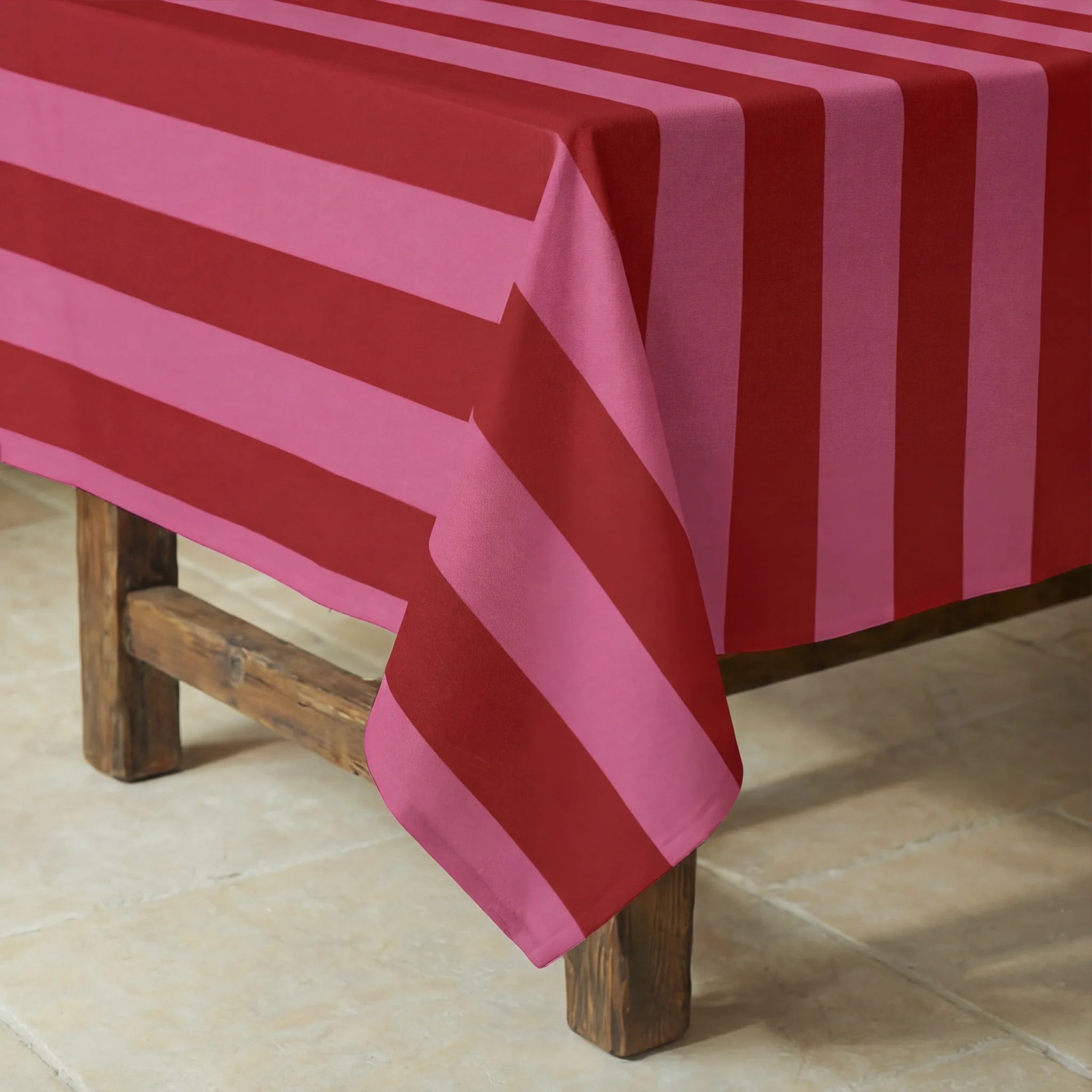 Mantel resinado antimanchas 100% algodón Summer Stripes