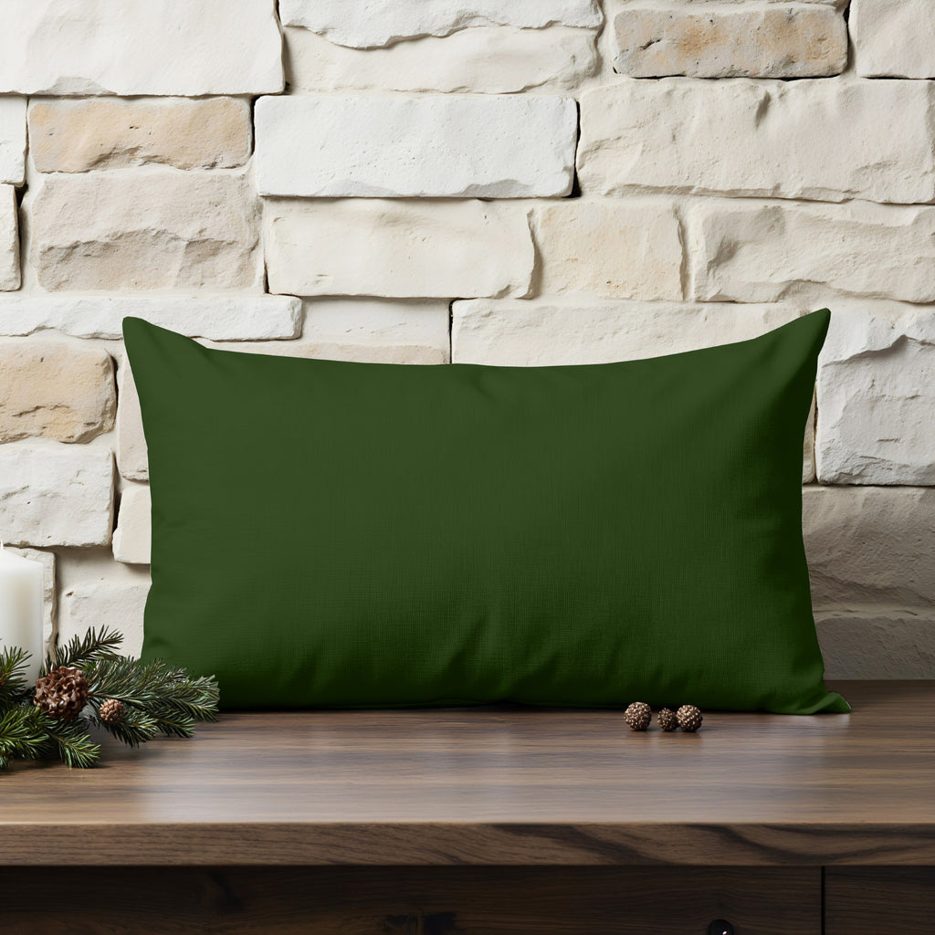 Funda de cojín 100% algodón Verde liso 30x50 cm