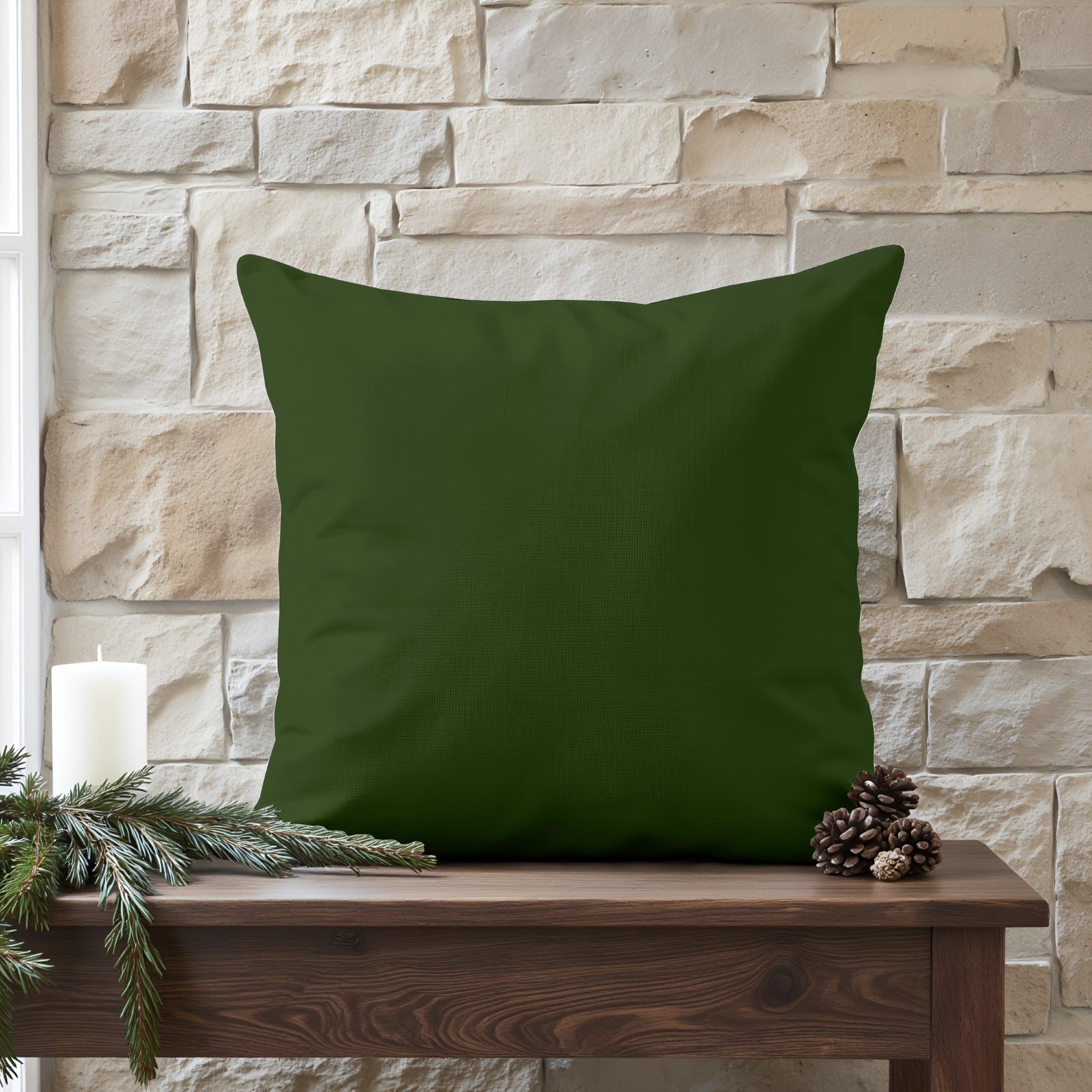 Funda de cojín 100% algodón Verde Liso 50x50 cm