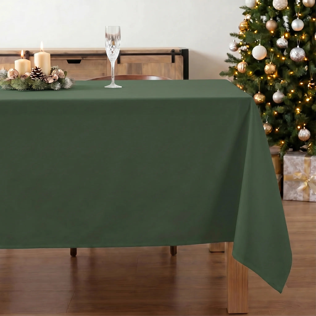 Mantel antimanchas 100% algodón Verde liso