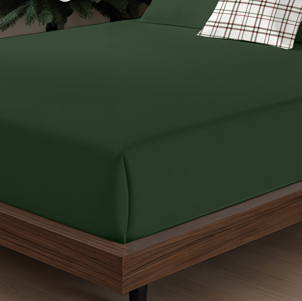 Juego de sábanas Verde Liso 100% algodón