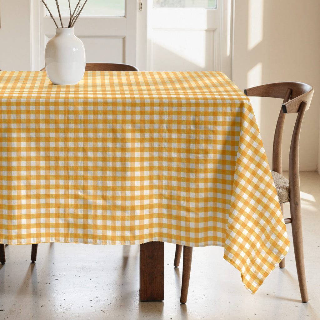 Mantel Vichy impermeable Amarillo tacto tela