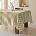Mantel Vichy impermeable Beige tacto tela