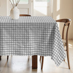 Mantel Vichy impermeable antimanchas Gris Claro tacto tela