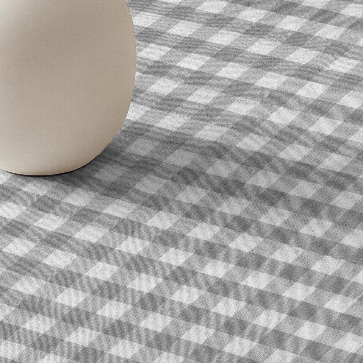 Mantel Vichy impermeable antimanchas Gris Claro tacto tela