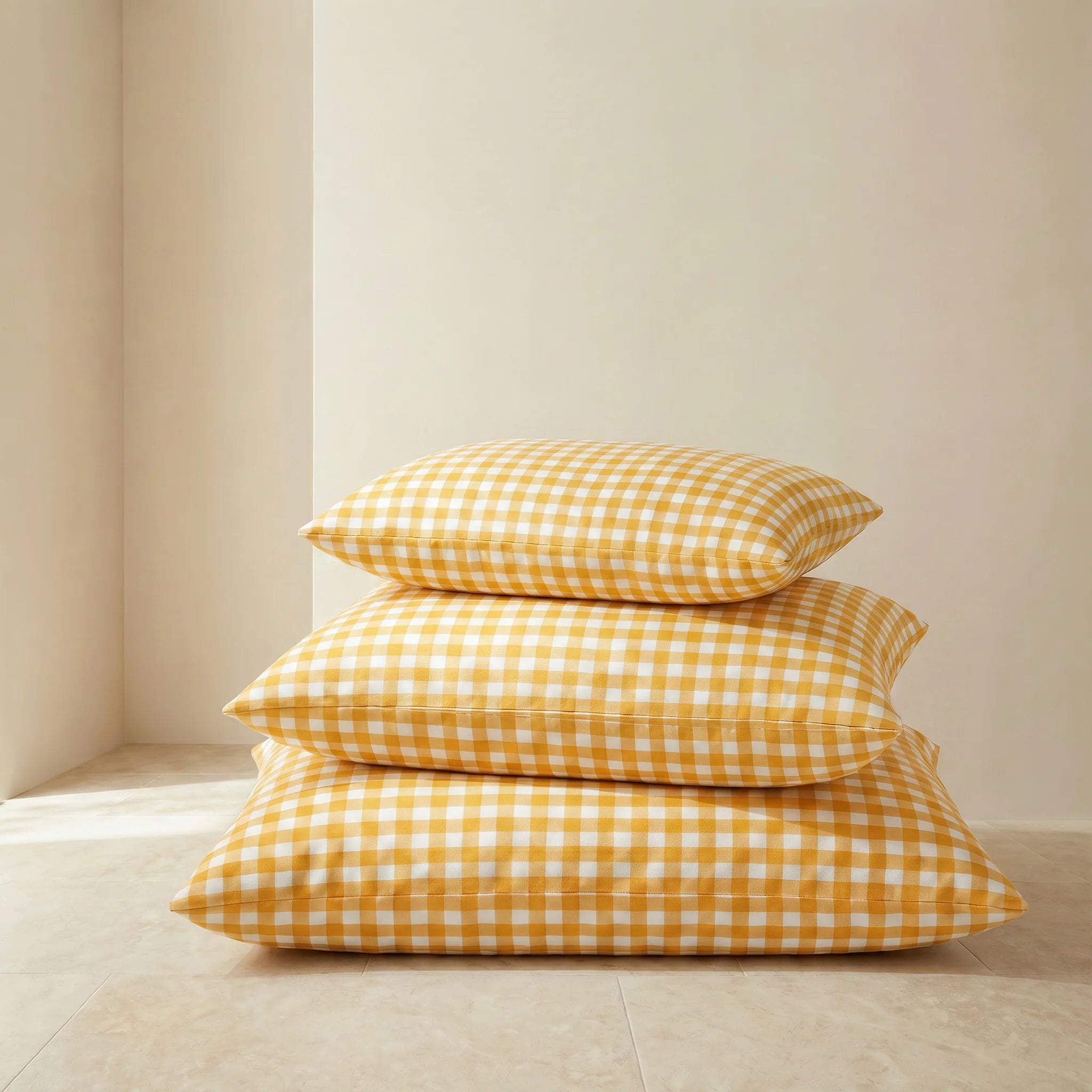 Funda para cama de mascota antimanchas Vichy Amarillo
