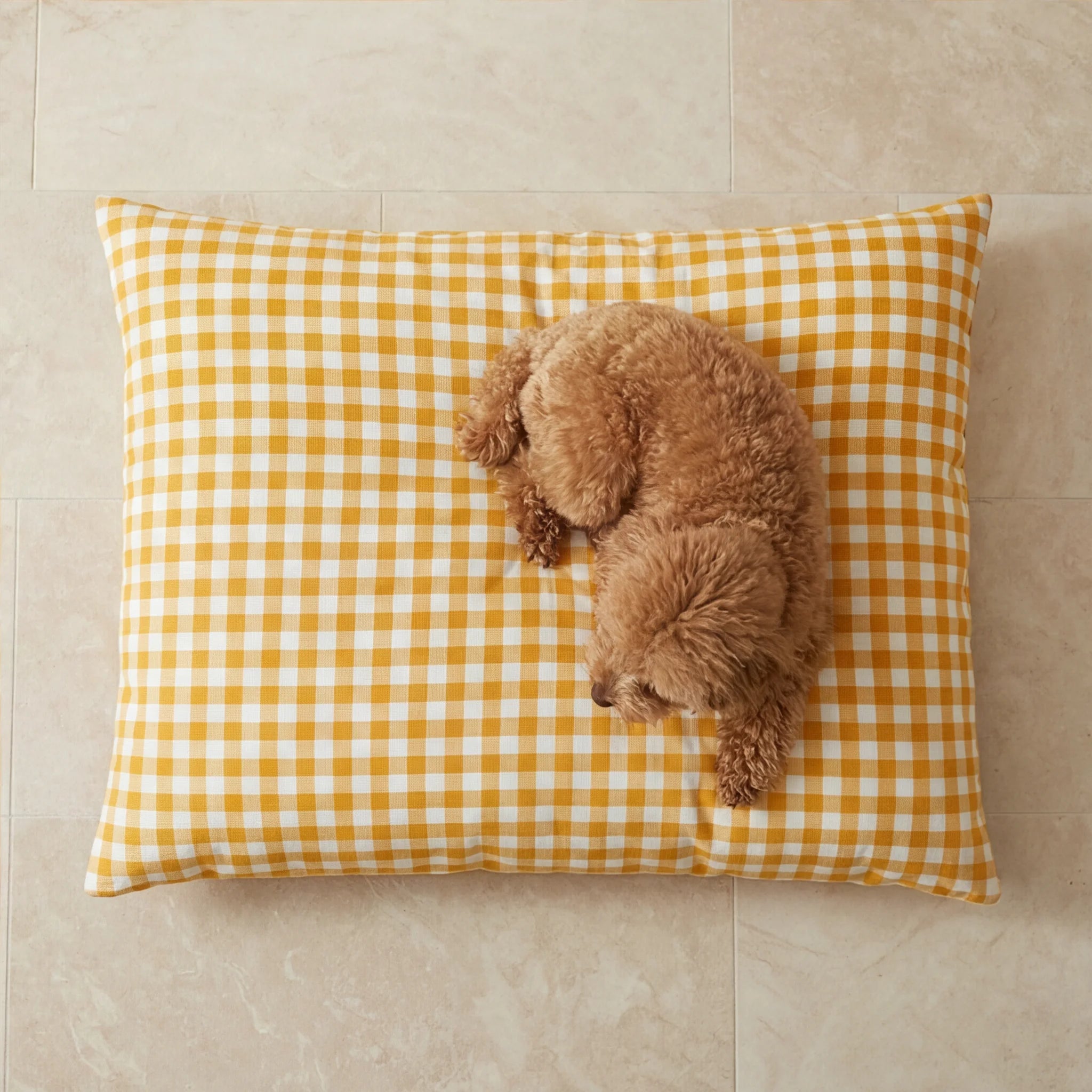 Afneembaar vlekbestendig hondenbed Vichy Amarillo