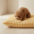 Cama para mascotas desenfundable antimanchas Vichy Amarillo