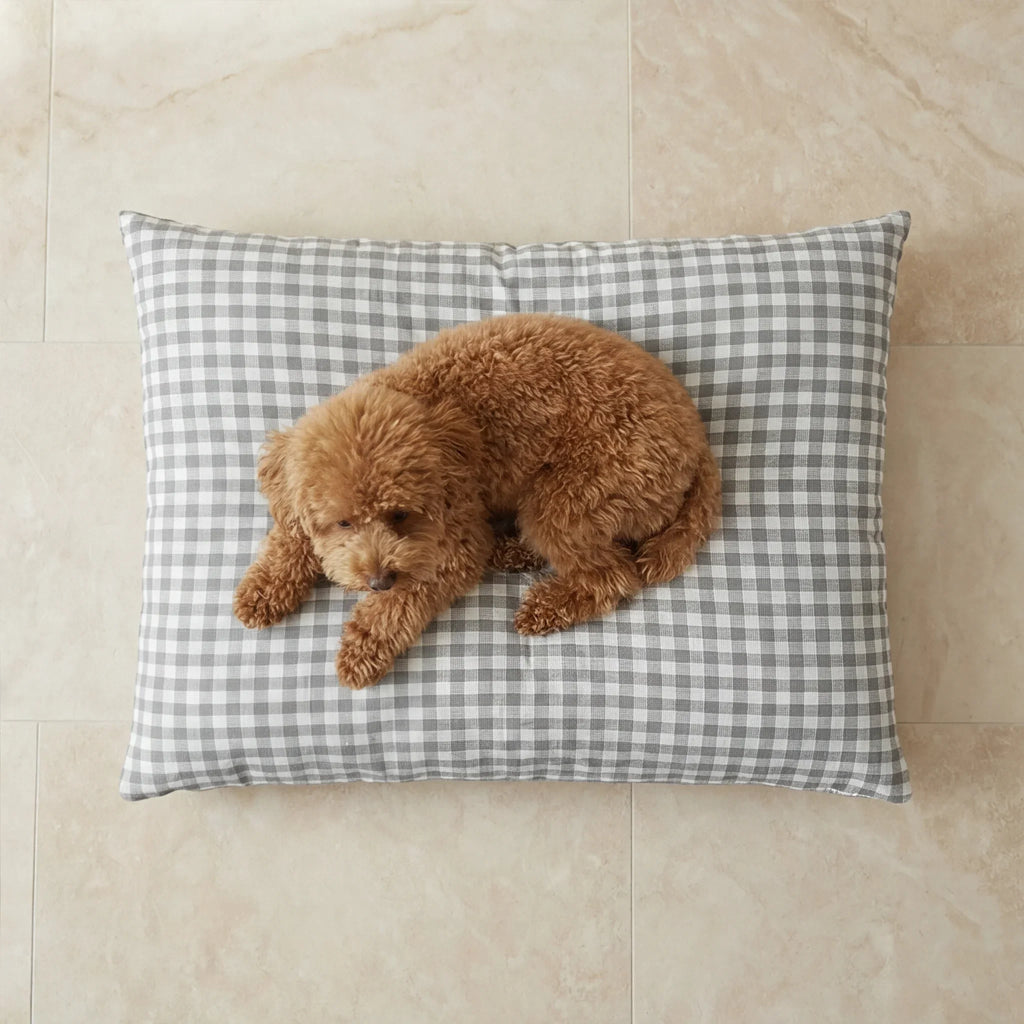 Cama para mascotas desenfundable antimanchas Vichy Gris Claro