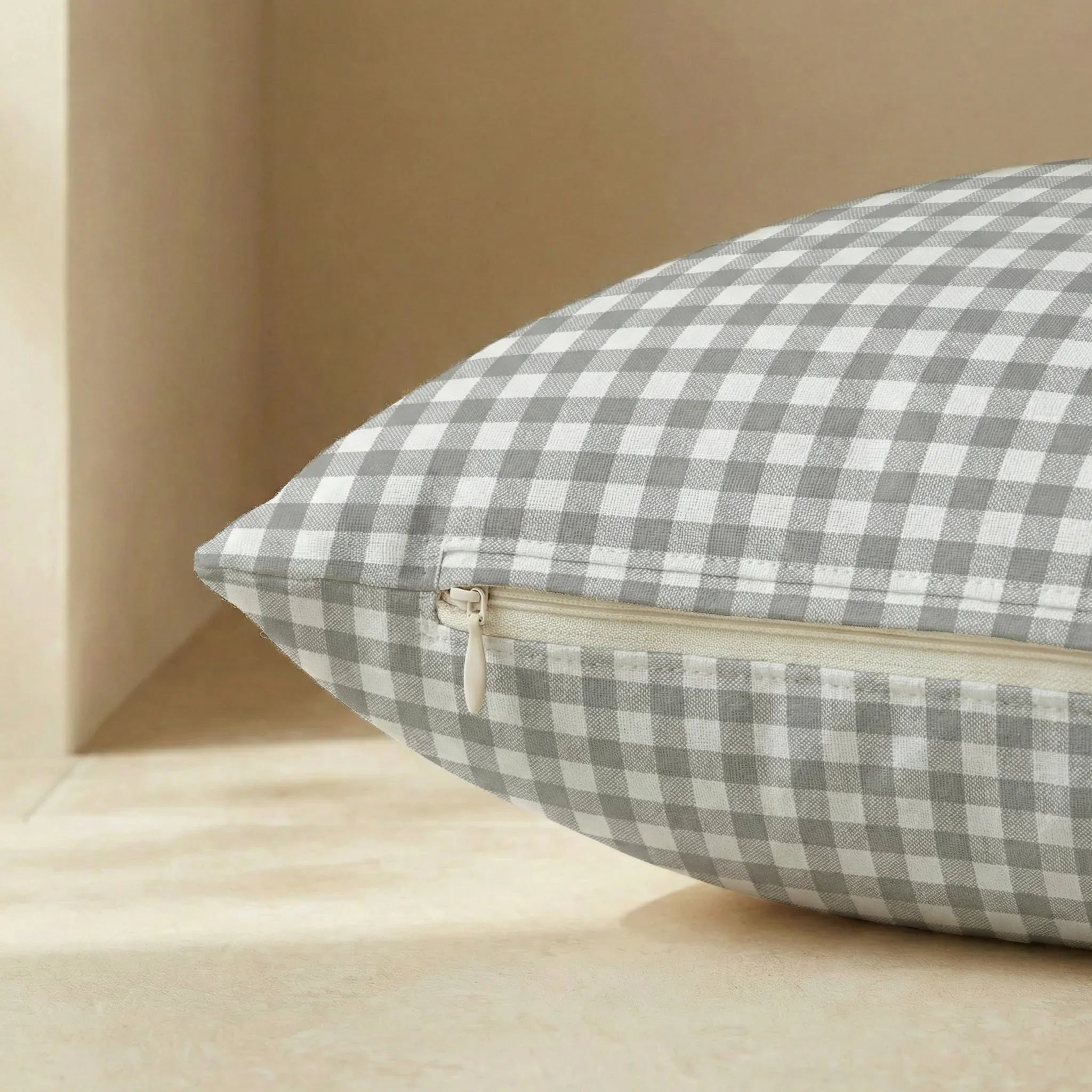 Funda para cama de mascota antimanchas Vichy Gris Claro
