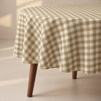 Mantel redondo antimanchas Vichy Moca
