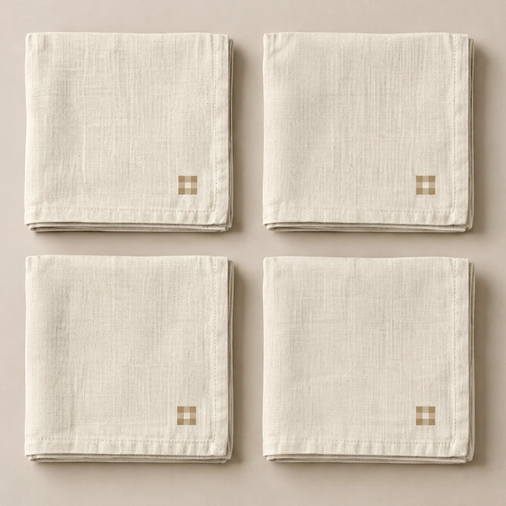 Pack de 4 unidades servilletas Vichy Moca