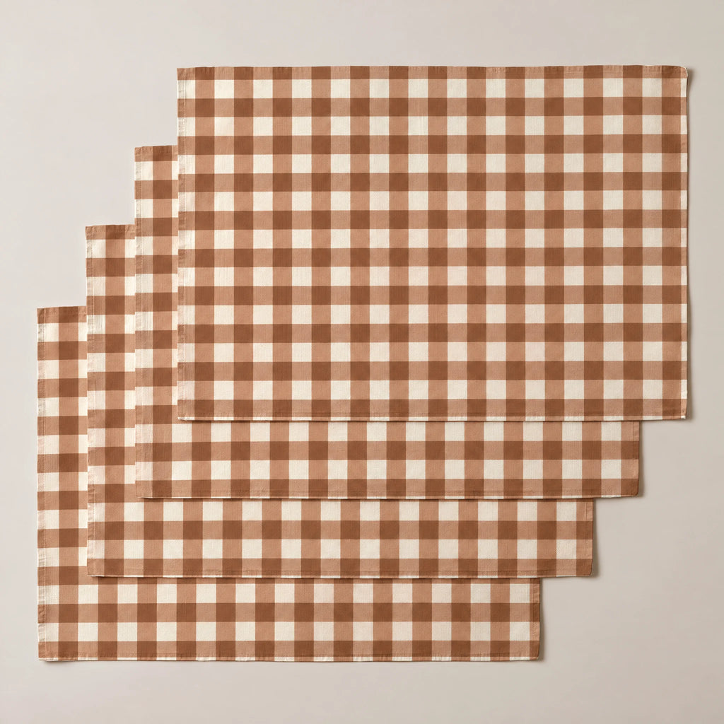 Mantel individual antimanchas pack 4 unidades Vichy Tierra