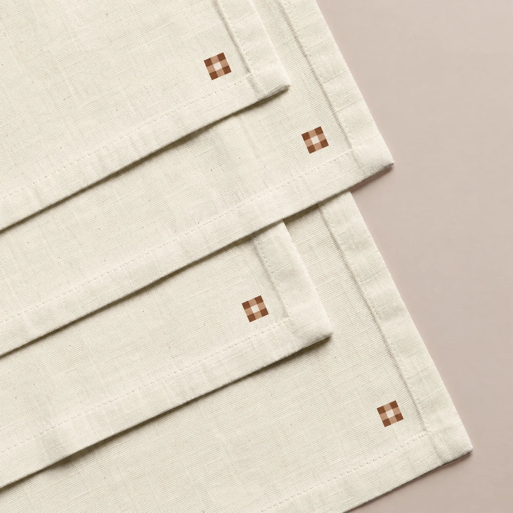 Pack de 4 unidades servilletas Vichy Tierra