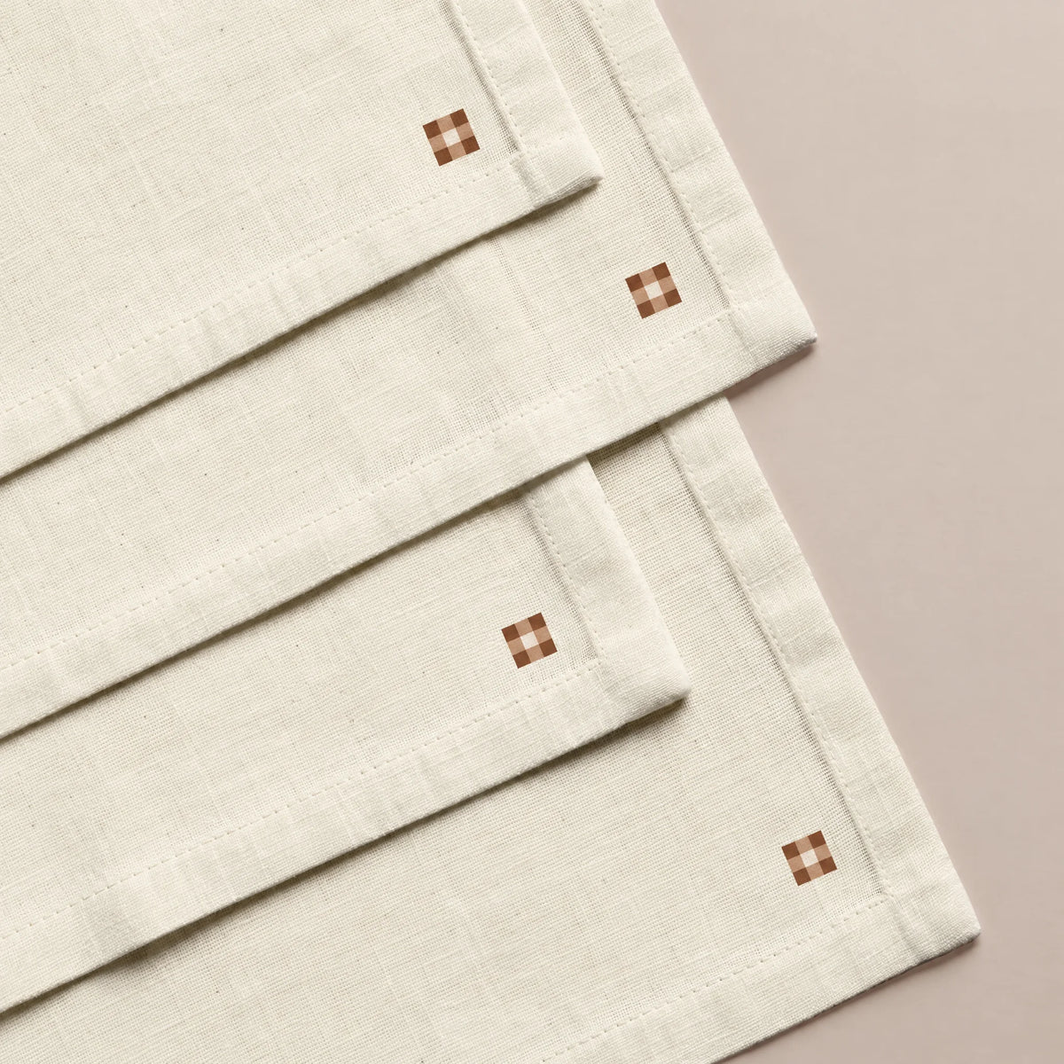 Pack de 4 unidades servilletas Vichy Tierra