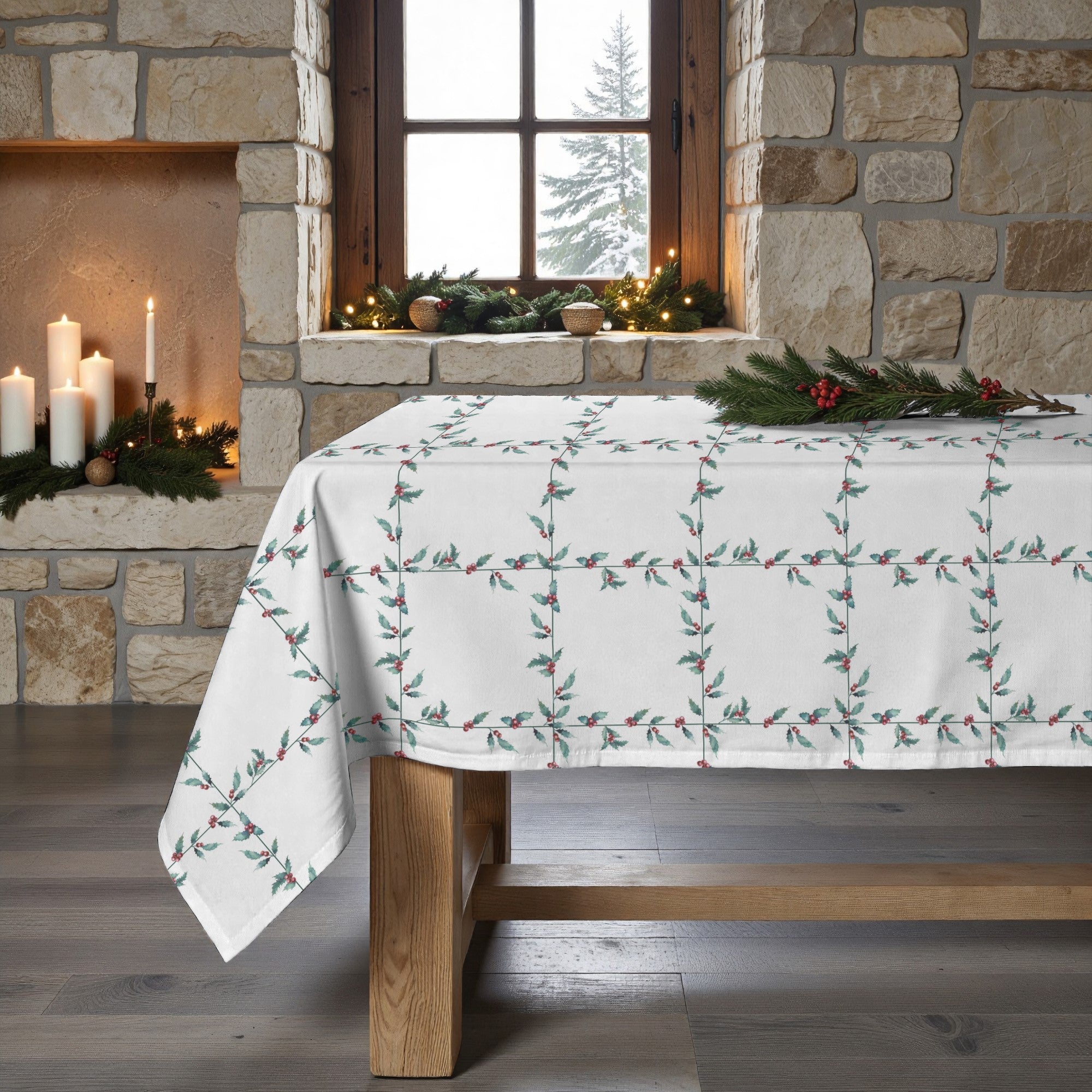 Mantel antimanchas XL White Christmas 1