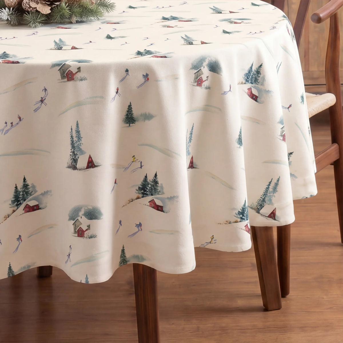 Mantel redondo antimanchas Winter Ski 1225