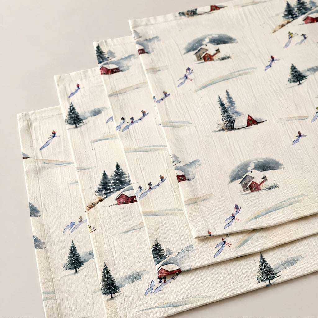 Mantel individual antimanchas pack 4 unidades Winter Ski