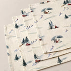 Mantel individual antimanchas pack 4 unidades Winter Ski