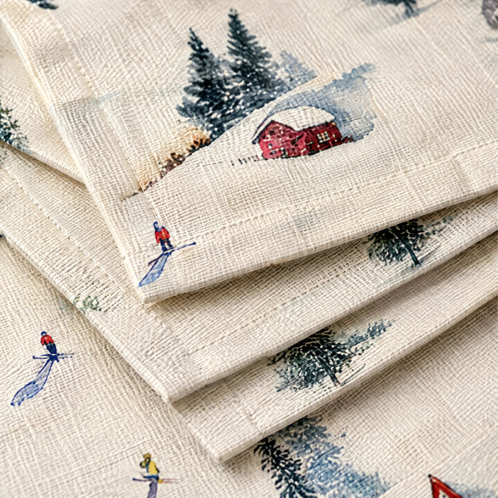 Mantel individual antimanchas pack 4 unidades Winter Ski