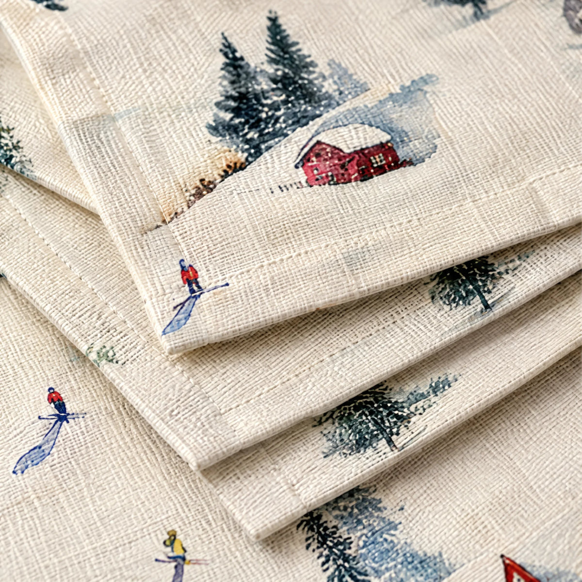 Mantel individual antimanchas pack 4 unidades Winter Ski