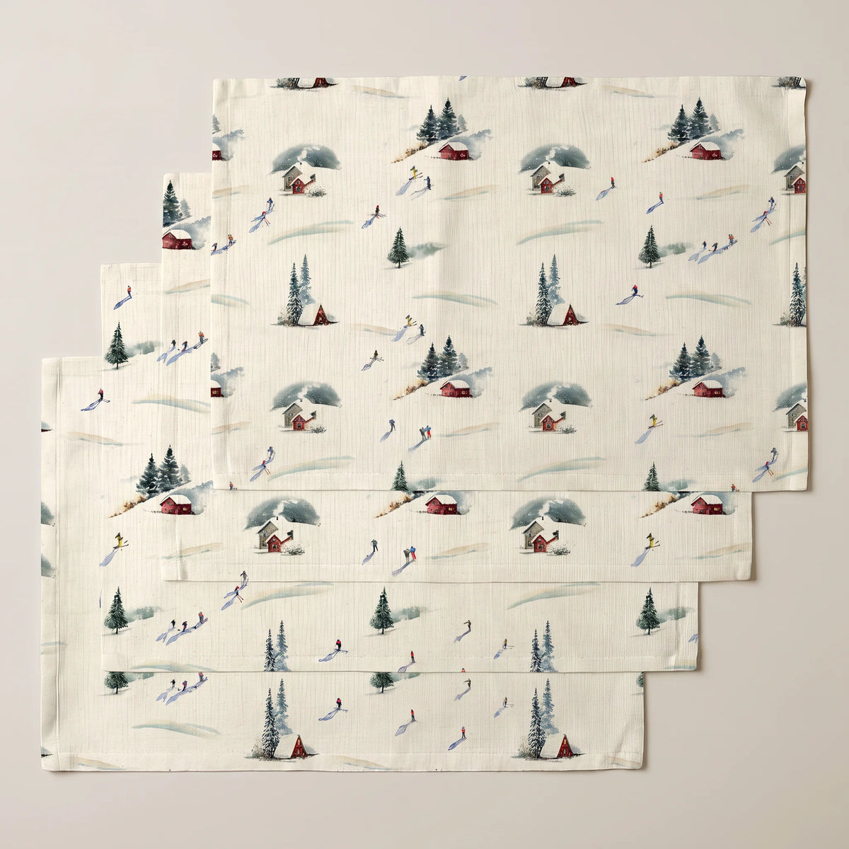 Mantel individual antimanchas pack 4 unidades Winter Ski