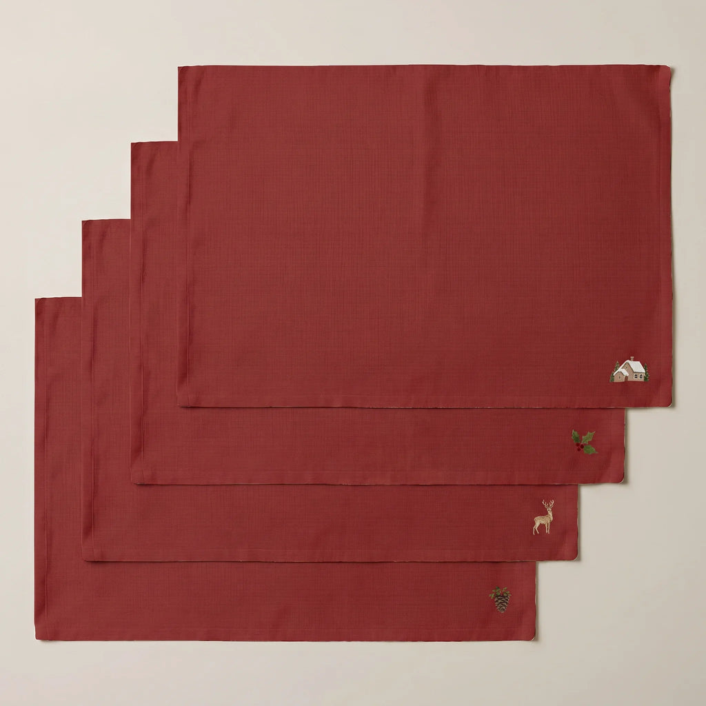 Mantel individual antimanchas pack 4 unidades Winter Wishes 5