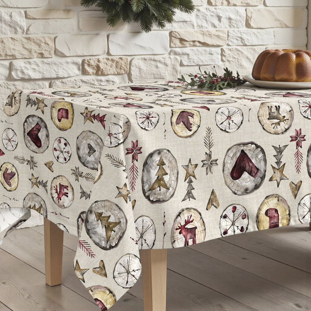 Mantel antimanchas Wooden Christmas 2