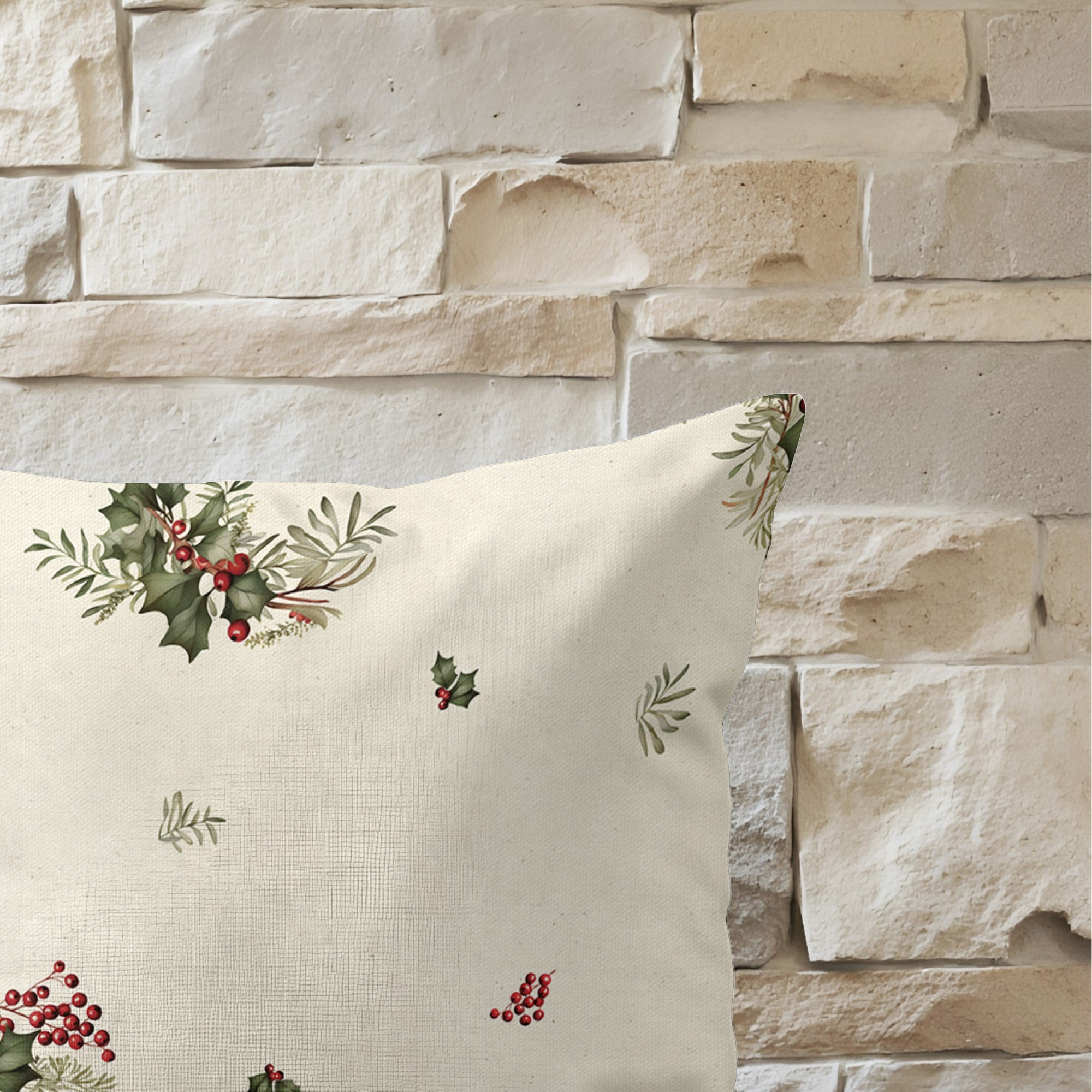 Funda de cojín 100% algodón Winter Holly 50x50 cm