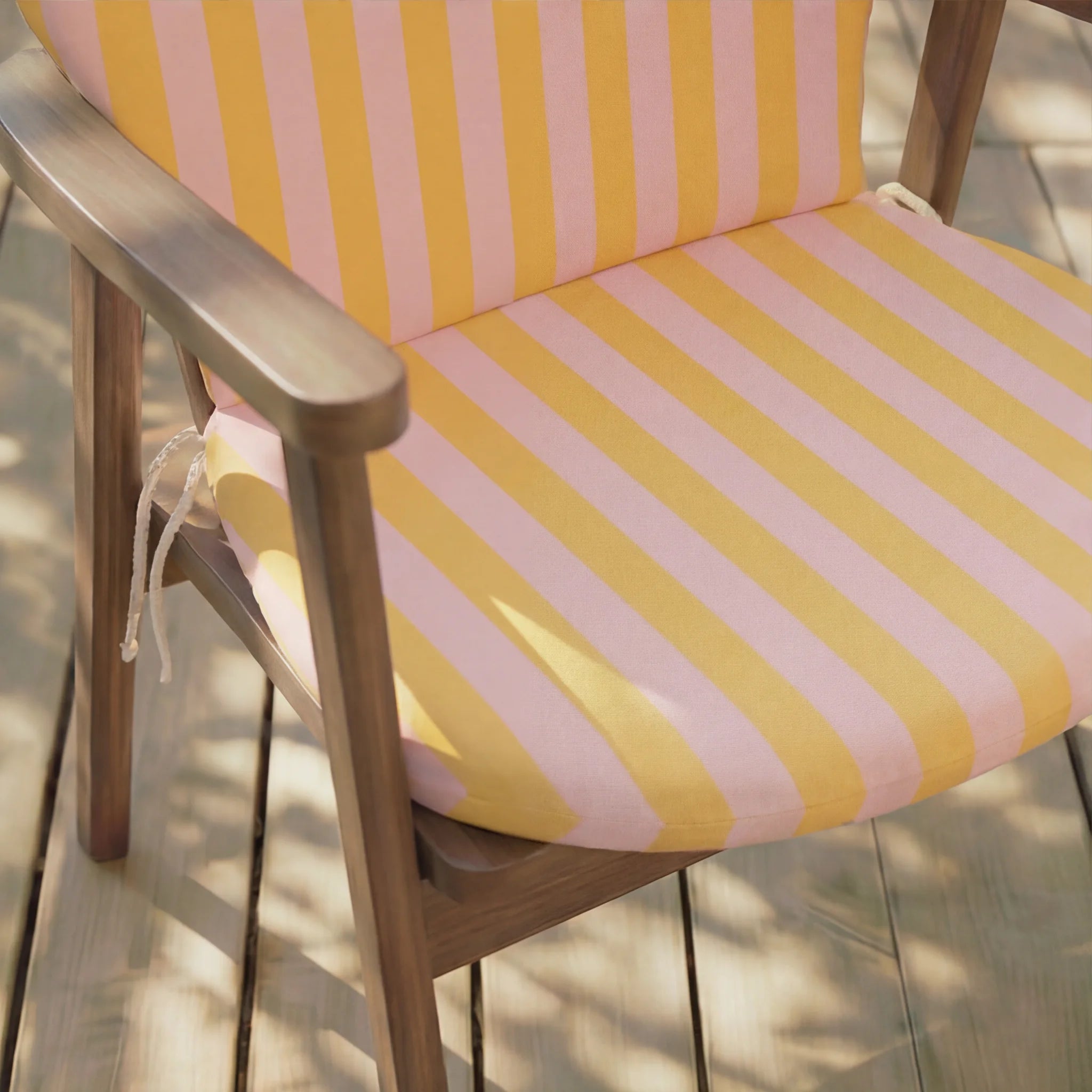 Cojín para silla de exterior Maglia Yema y Rosa