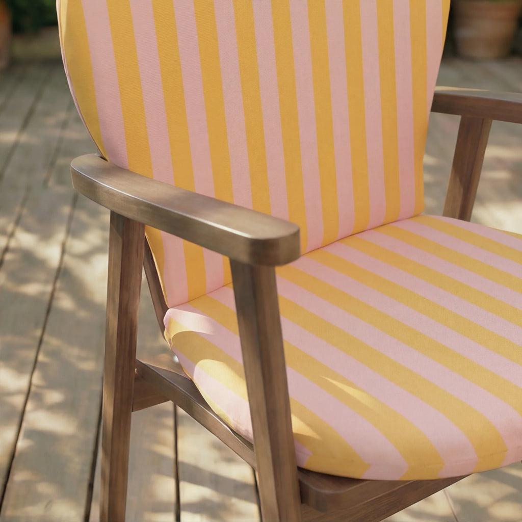 Cojín para silla de exterior Maglia Yema y Rosa