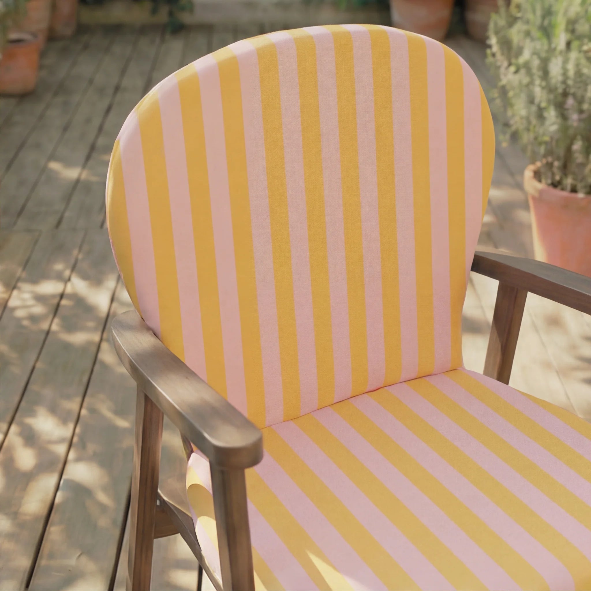 Cojín para silla de exterior Maglia Yema y Rosa