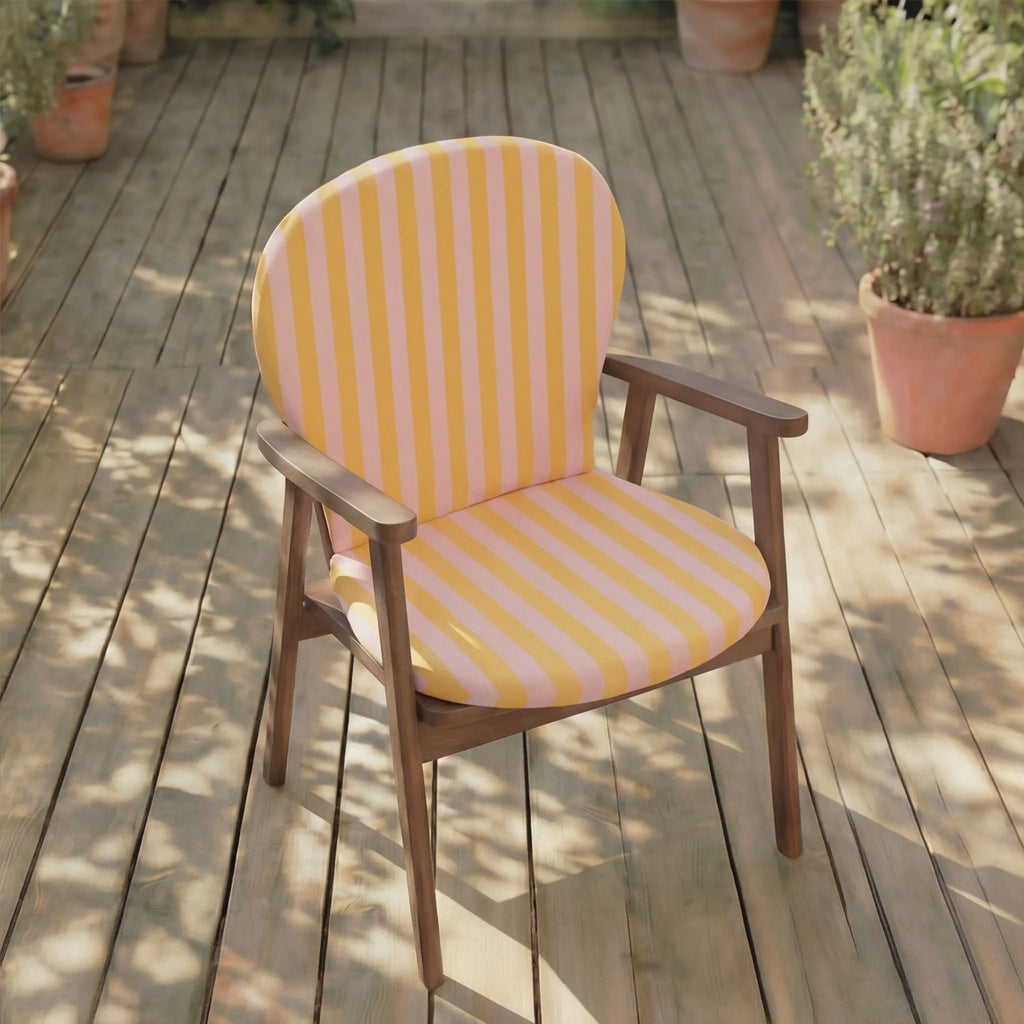 Cojín para silla de exterior Maglia Yema y Rosa