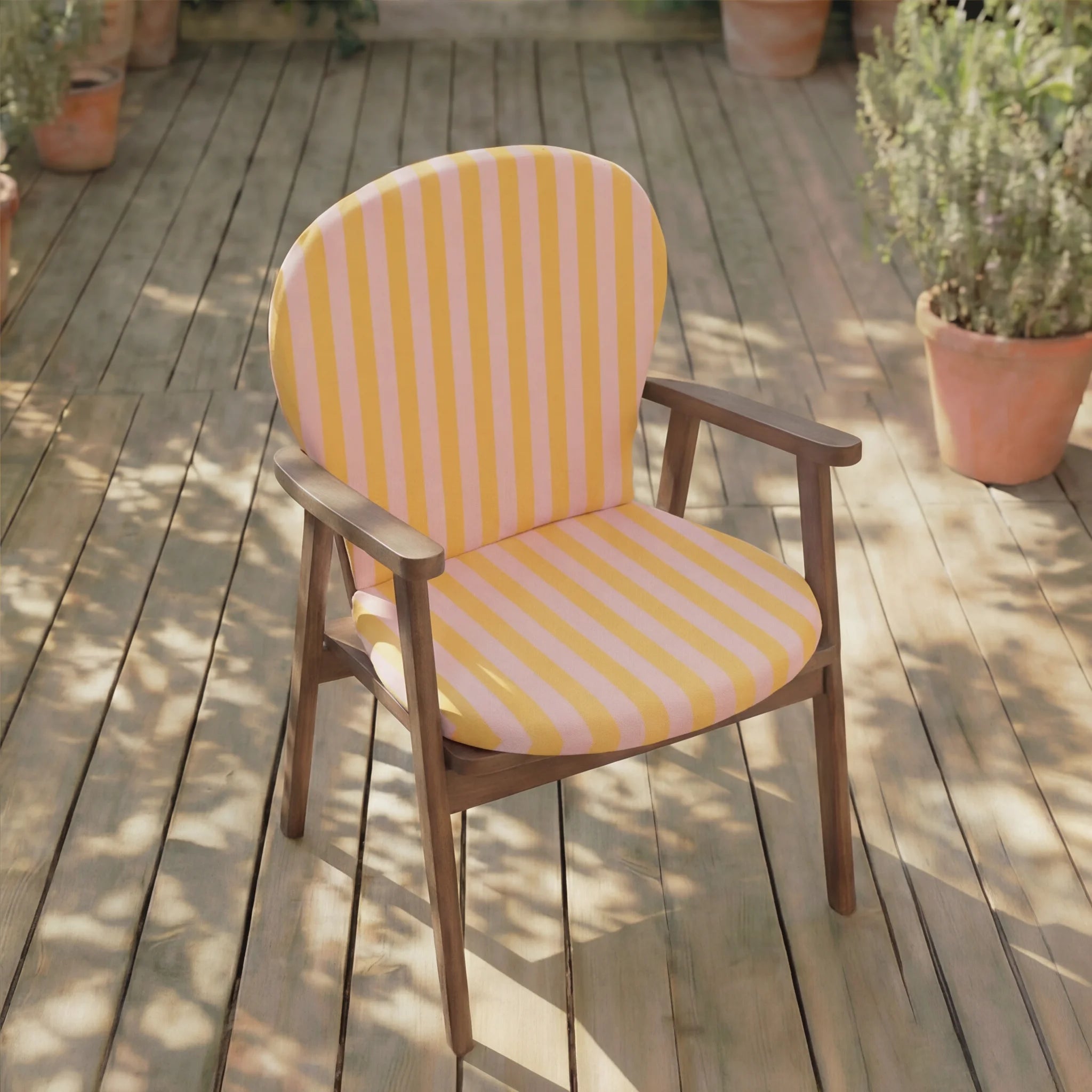 Cojín para silla de exterior Maglia Yema y Rosa