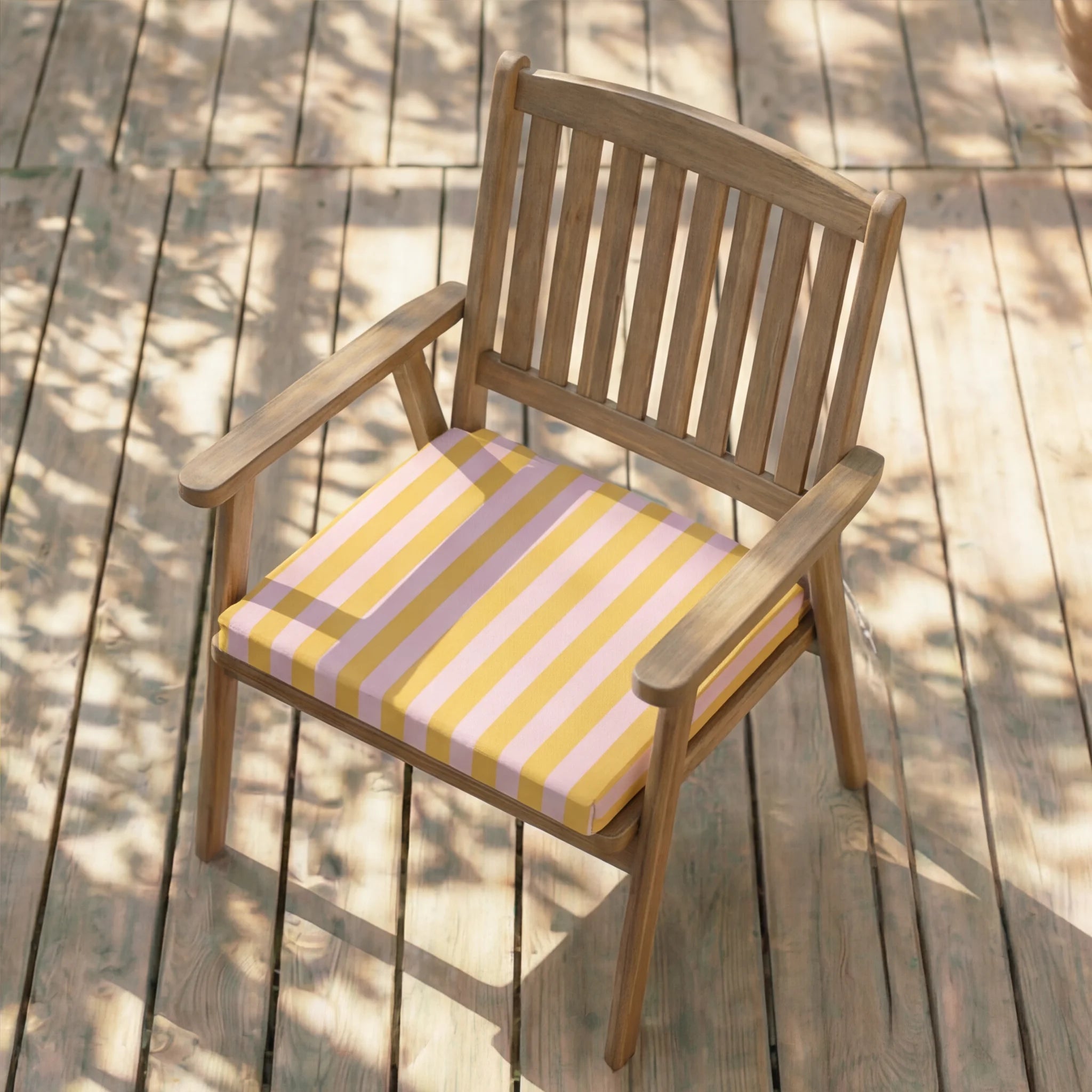 Cojín para asiento acolchado Maglia Yema y Rosa 40x40x5 cm