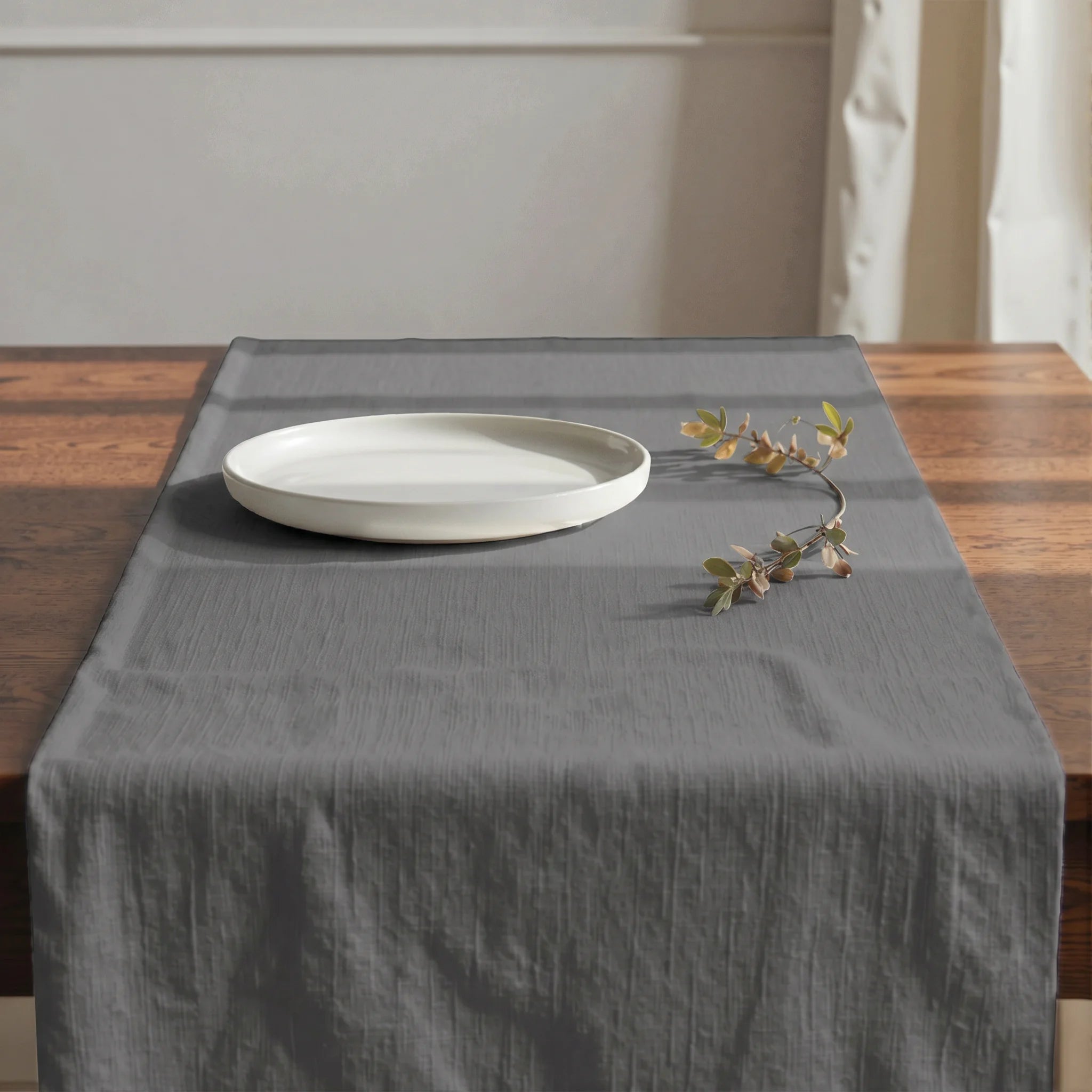 Camino de mesa 100% algodón Harvard Antracita 50x150 cm
