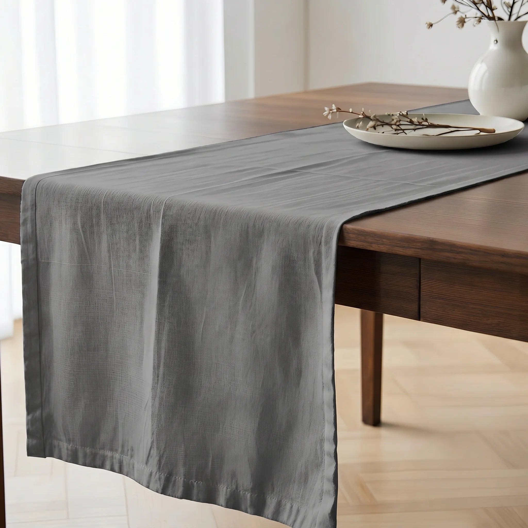 Camino de mesa 100% algodón Harvard Antracita 50x150 cm