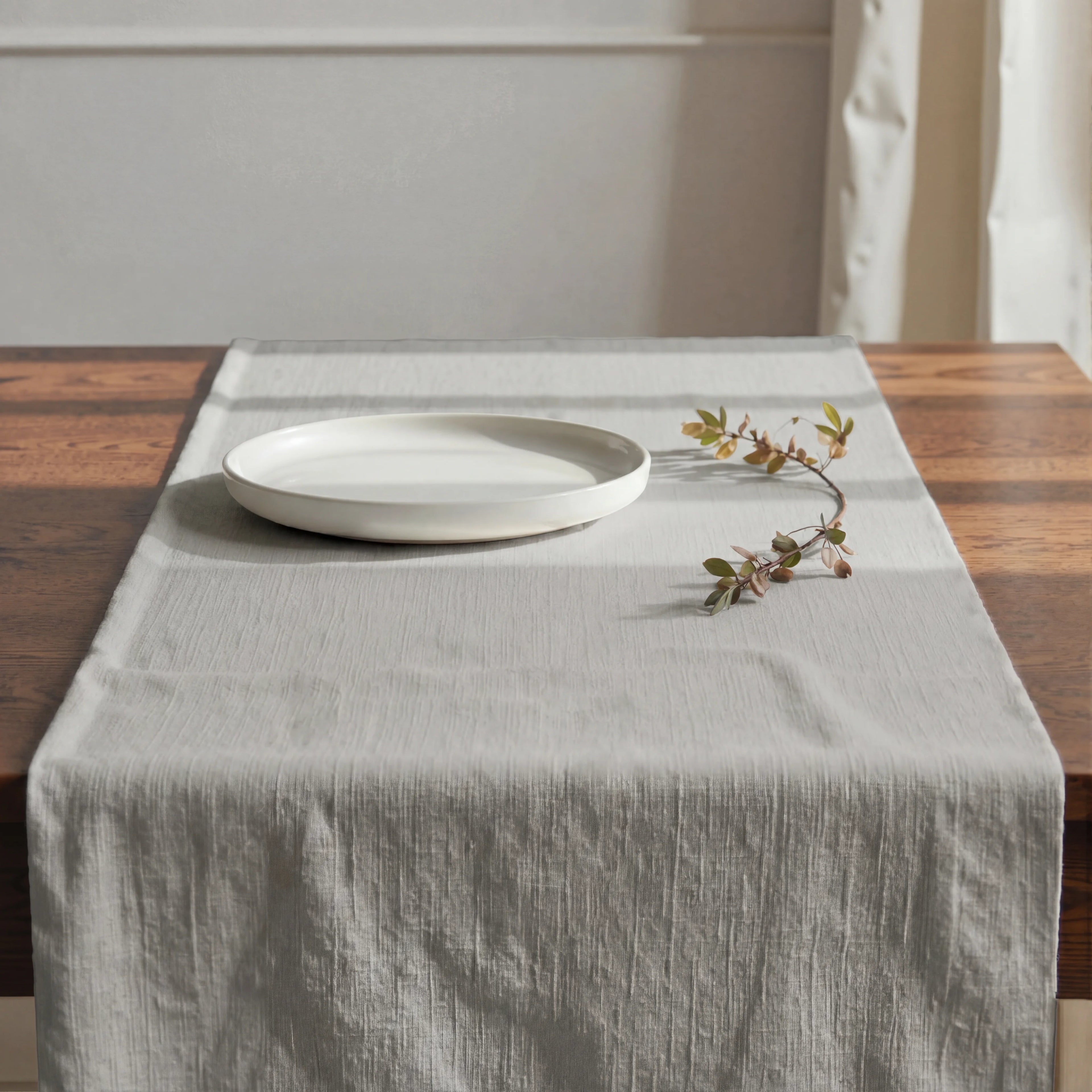 Camino de mesa 100% algodón Harvard Gris Claro 50x150 cm