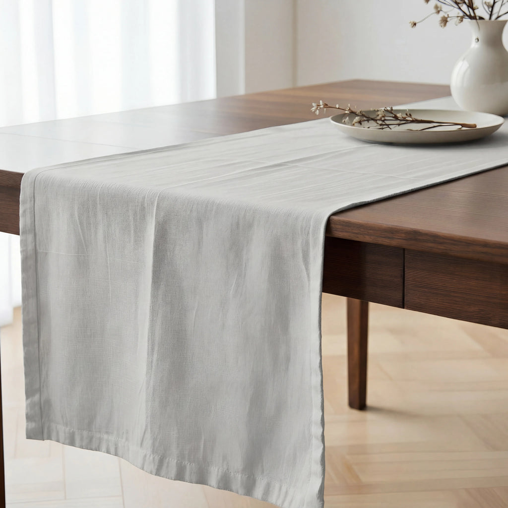 Camino de mesa 100% algodón Harvard Gris Claro 50x150 cm