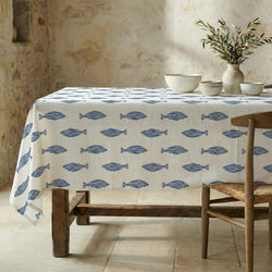 Mantel antimanchas 100% algodón Gyala Azul