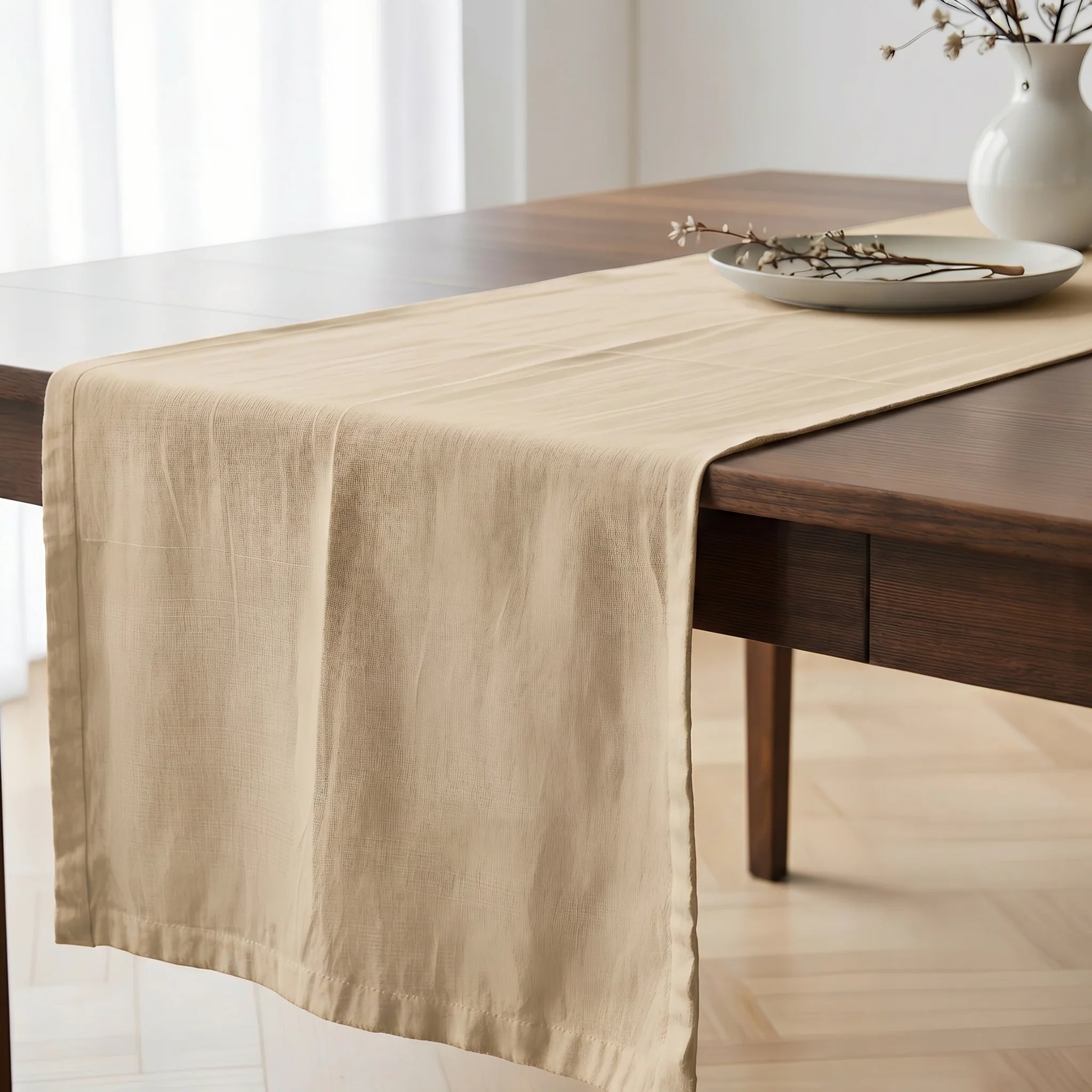 Camino de mesa 100% algodón Harvard Piedra 50x150 cm