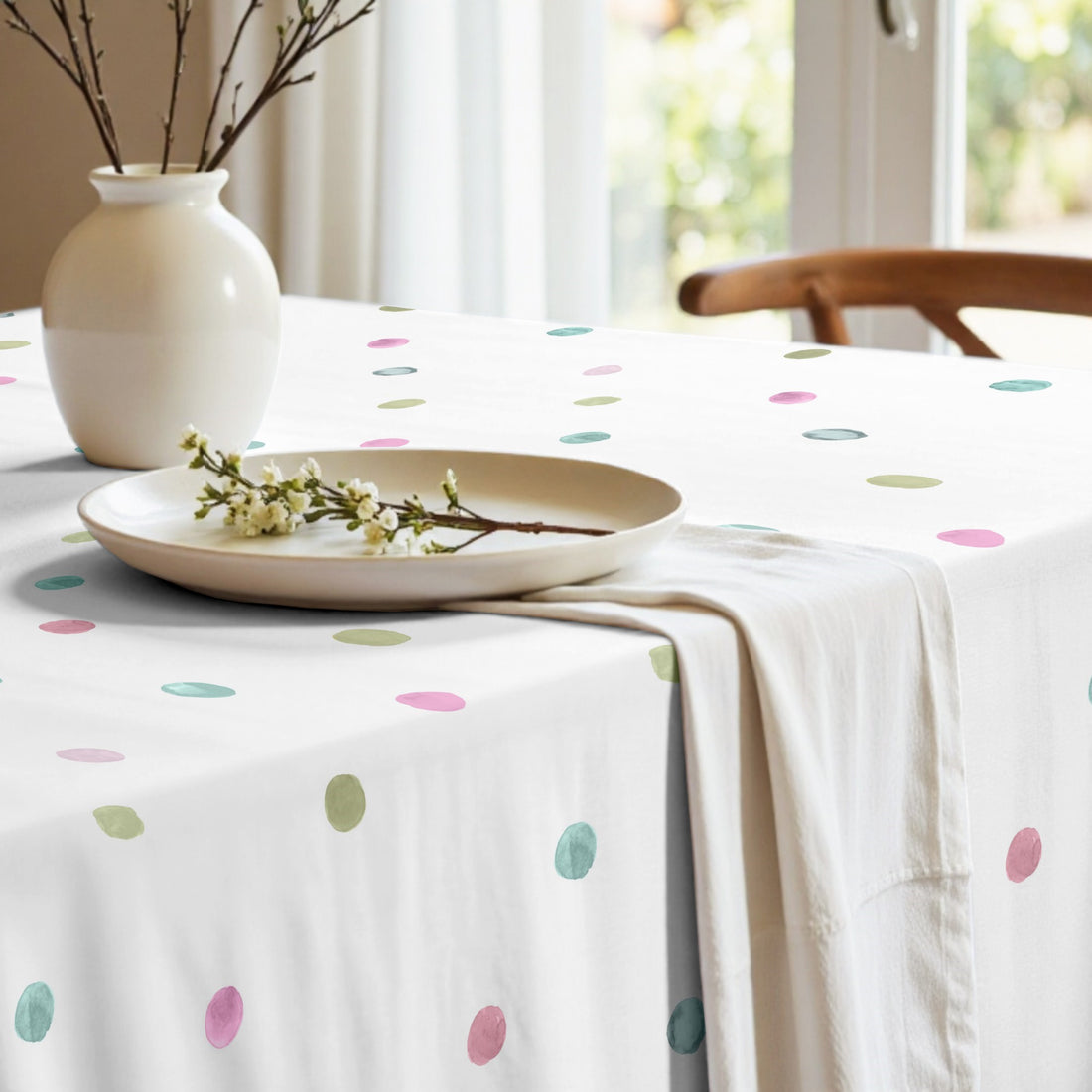 Nappe en tissu à rayures coups de pinceau Coord. 2