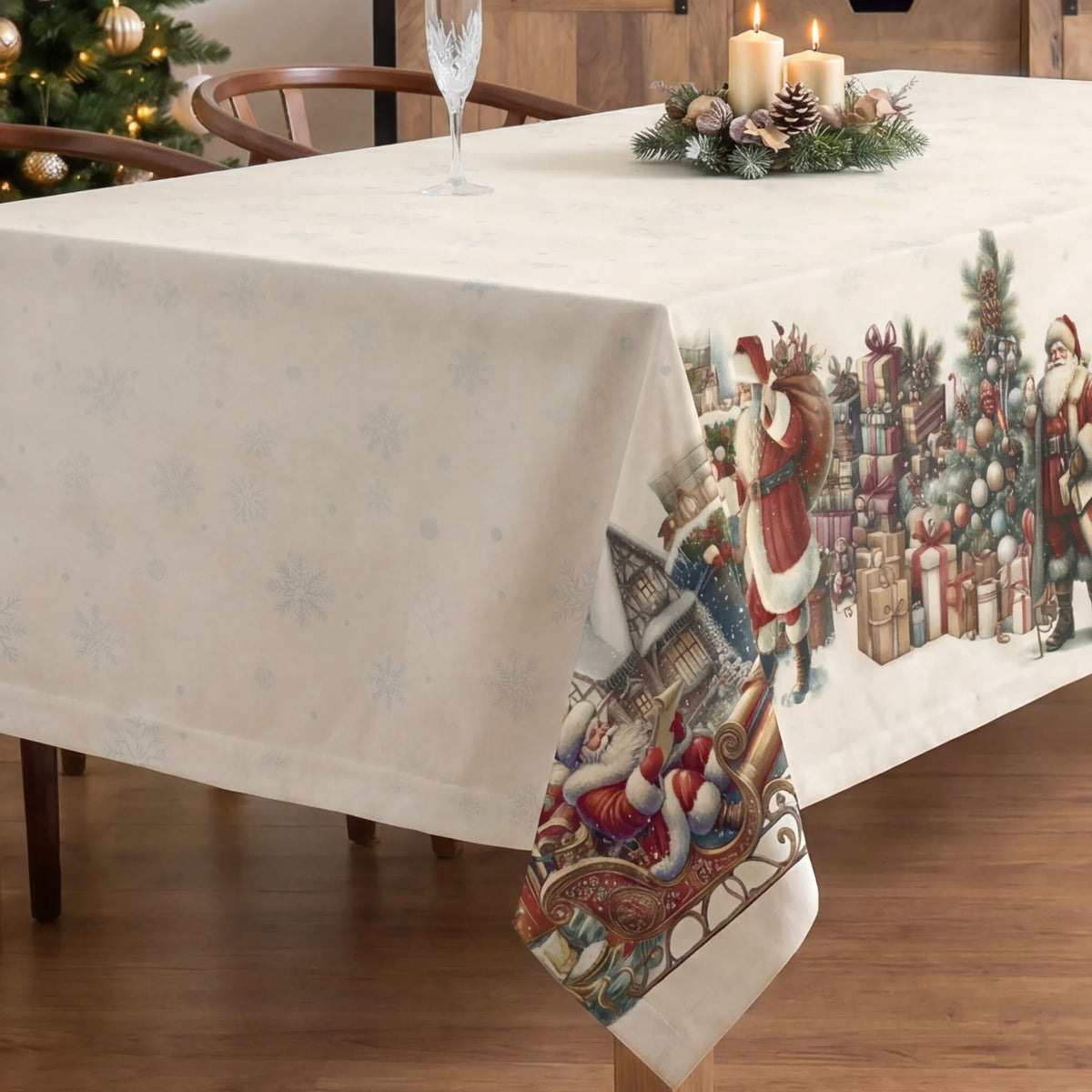 Mantel antimanchas 100% algodón Vintage christmas 1225