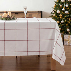 Mantel antimanchas 100% algodón Red windowpana 1225