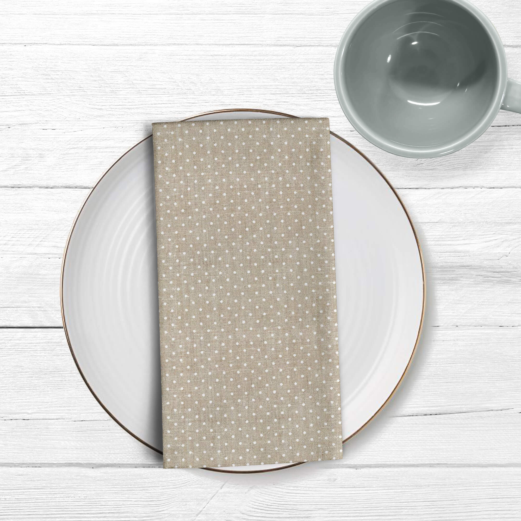 Pack 2 unidades servilletas Plumeti Blanco 100% algodón 45x45 cm