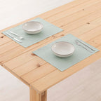 Pack 2 unidades mantel individual hidrófugo antimanchas Lino 100% Aqua 45x35 cm