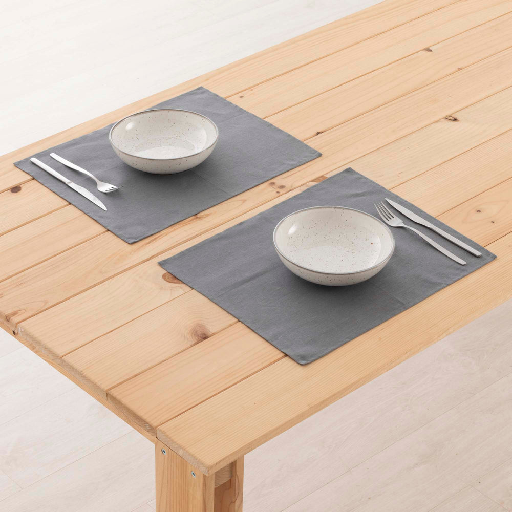 Pack 2 unidades mantel individual hidrófugo antimanchas Lino 100% Antracithe 45x35 cm 2